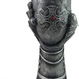 Magicun N.Giftware~Gauntlet Goblet 23cm Grey, Resin w/Stainless Steel Insert