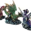 Fantasy Collection~ Rock Protectors Set of Three Dragon Figurines 8.5cm Multi-Coloured, Resin