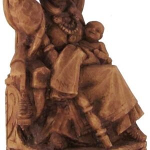 Magicun Altar~Dryad Design Seated Norse Goddess Frigga Statue Wood Finish