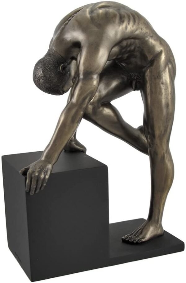 Magic  Collection~Bronzed Nude Male on Platform Bending Pose
