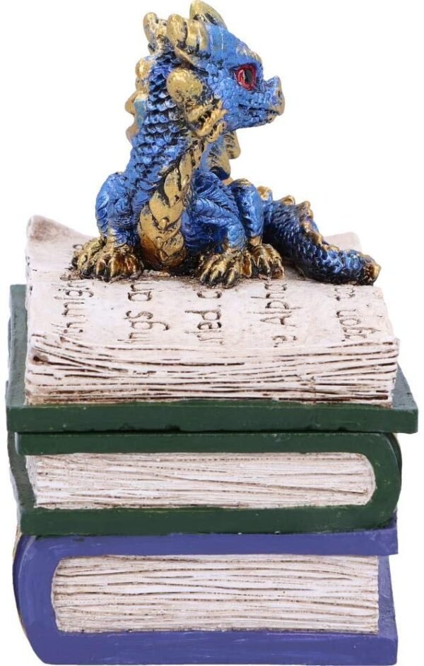 Fantasy Collection~ Blue Dragonling Diaries Dragon Book Box, Polyresin, One Size