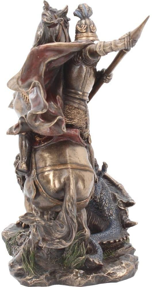 Magicun N.Giftware~George and The Dragon Figurine 31cm Bronze