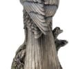 Magic  Collection~10.9 Inch Sparrow Hawk Resting On Tree Branch Antique Bronze Falcon Statue