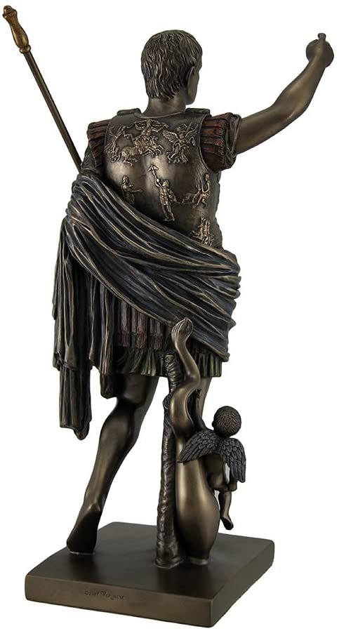 Magicun  Collection~Augustus of Prima Porta Bronze Finish Augustus Caesar Statue 12 Inch