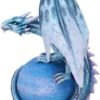 Fantasy Collection~ Mercury Guardian Turquoise Planet Dragon Figurine, Polyresin, Blue, One Size