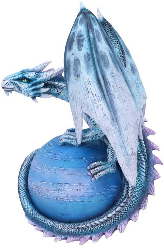 Fantasy Collection~ Mercury Guardian Turquoise Planet Dragon Figurine, Polyresin, Blue, One Size