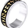 Viking Rune Ring with Elder Futhark Runes Norse Ring Scandinavian Jewelry
