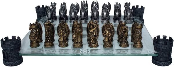 Nemesis Now Kingdom Of The Dragon Chess Set 43cm Bronze