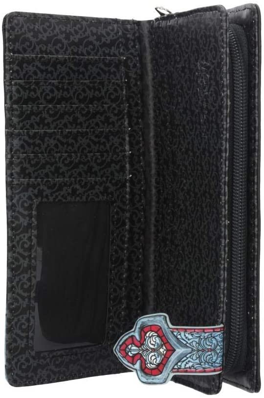 Magicun N.Giftware~Sacred Circle Lisa Parker Embossed Purse 19cm Black, PU, 18.5cm