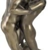 Magicun  Collection~Bronzed Nude Lovers in a Passionate Embrace Sharing a Kiss Statue