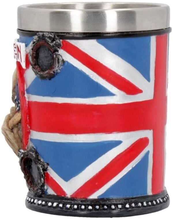 Band Merchandise~ B4126M8 Iron Maiden Shot Glass 7cm Blue, Resin w/Stainless Steel Insert