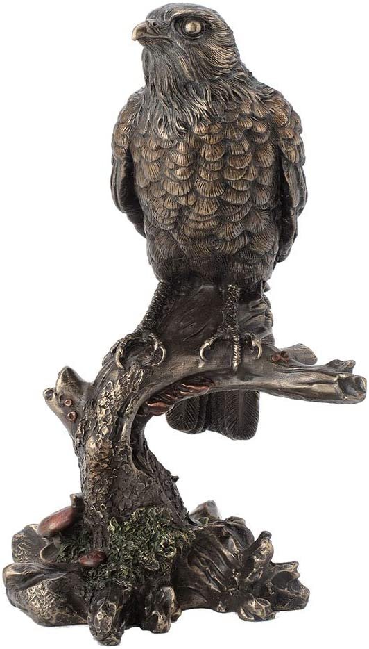 Magic  Collection~9.5 Inch Kestrel Falcon Antique Bronze Finish Animal Wild Life Birds Hawk Eagle Sculpture Collectible Figurine