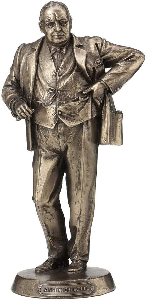 Mythology Collection~ D4844P9 Winston Churchill Figurine 22.5cm, Resin, Bronze, One Size