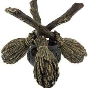 61WbBAaJ8qL._AC_SL1000 Magicun N.Giftware~Broomstick Crystal Ball Crystal Ball Holder 16cm Brown