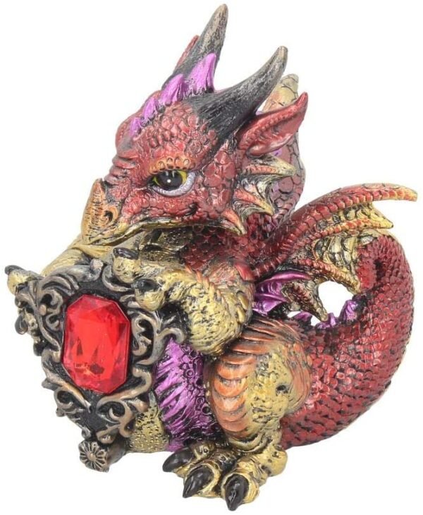 Magicun N.Giftware~Ruby Dragonling Figurine 16cm Red