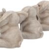Animal Collection~ Three Baby Elephants Figurine 12cm Grey