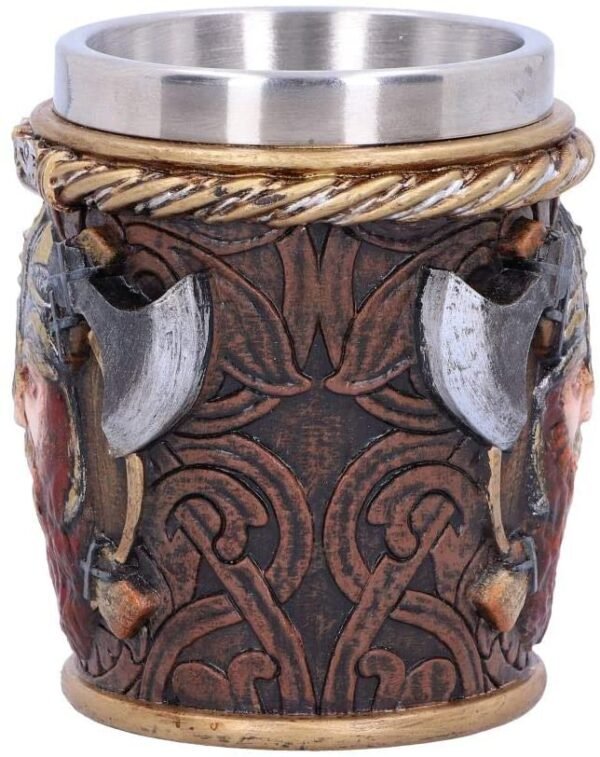 Magicun N.Giftware~Drakkar Viking Dragon Boat Shot Glass, Resin w/stainless steel insert, Brown, One Size