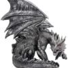 Fantasy Collection~ Obsidian Figurine 25cm Silver, Resin, One Size