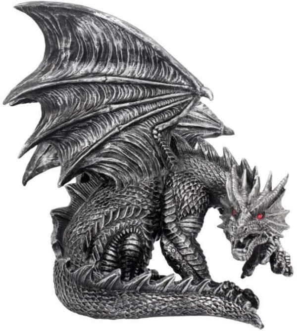 Fantasy Collection~ Obsidian Figurine 25cm Silver, Resin, One Size