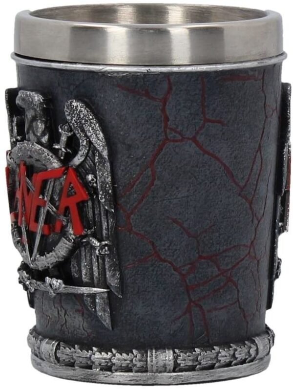 Band Merchandise~ B4132M8 Slayer Shot Glass 7cm Black, Resin w/Stainless Steel Insert