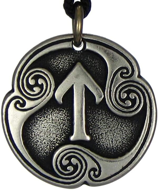 Soloman Pentant~Pewter Tir Tiwaz Rune of Victory Pendant Necklace