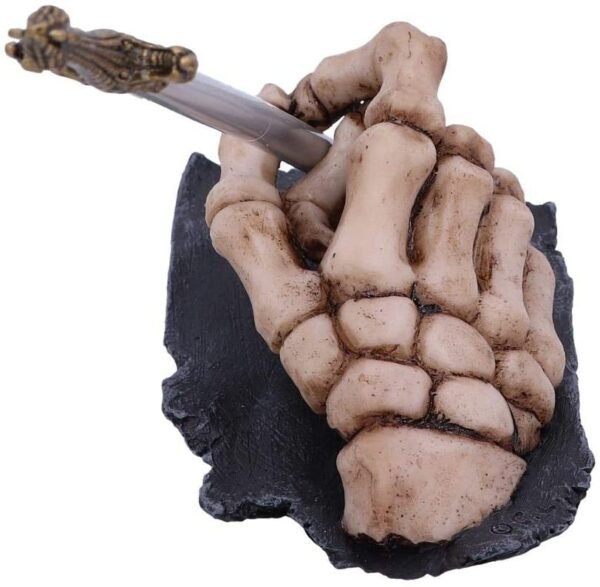 Dark Collection~Mightier Skeleton Hand and Sword Pen Holder, Natural Bone Colour, One Size