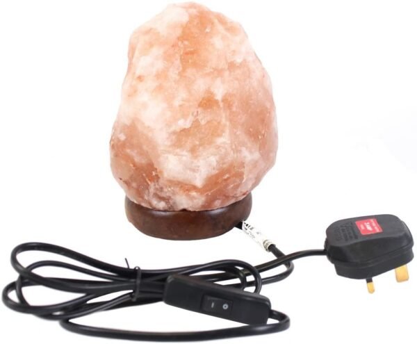 something different Salt Lamp, 1.5-2 kg, Himalayan Salt & Wood, Orange, 10 x 17 x 10 cm