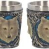 Magicun N.Giftware~Lone Wolf (Set of Four) Shot Glasses 8cm Grey