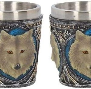 Animal Collection~ Lone Wolf (Set of Four) Shot Glasses 8cm Grey