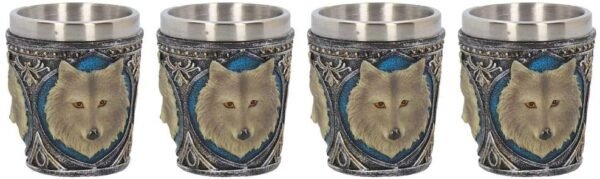 Animal Collection~ Lone Wolf (Set of Four) Shot Glasses 8cm Grey