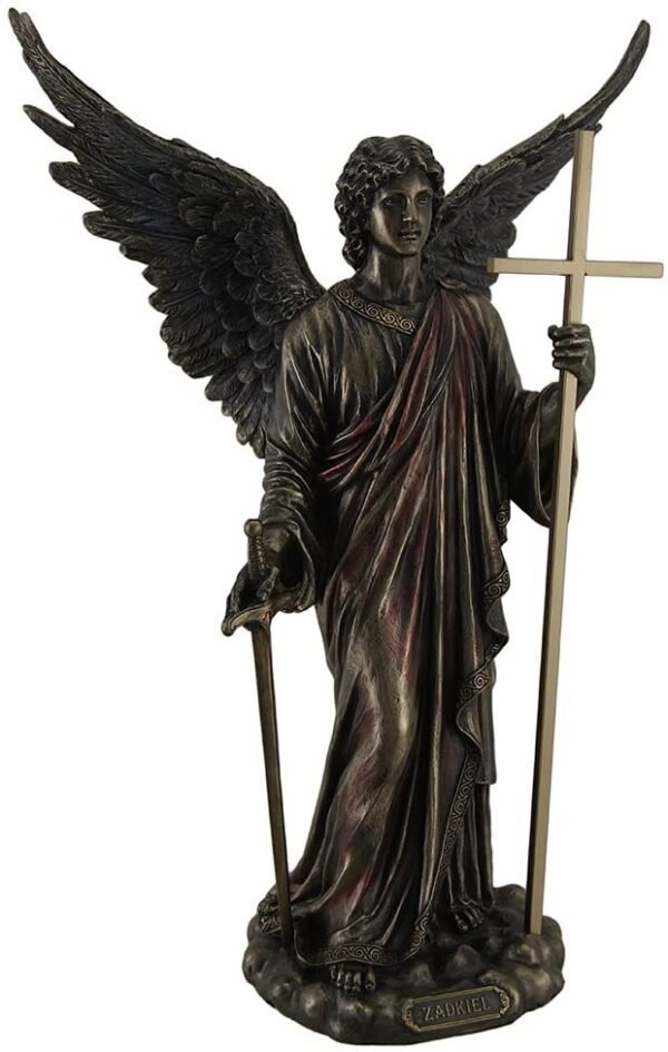 Magicun  Collection~Zadkiel Archangel of Freedom & Mercy Standing Holding Cross Staff and Sword