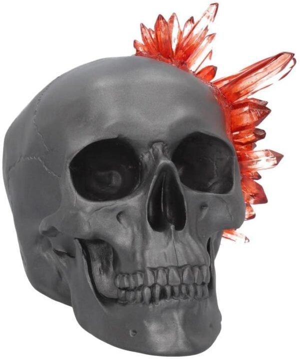 Dark Collection~Garnet Crystal Skull 17.6cm Figurine, Resin, Grey, One Size