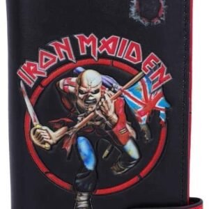 Band Merchandise~ Officially Licensed Iron Maiden Eddie Trooper Embossed Purse, PU, Black, 18.5cm