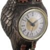 Magicun  Collection~Resin Mantel Clocks Bronze/Copper Finish Steampunk Owl Mantel Clock 5 X 10.5 X 5 Inches Copper