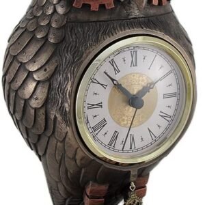 Magic  Collection~Veronese Resin Mantel Clocks Bronze/Copper Finish Steampunk Owl Mantel Clock 5 X 10.5 X 5 Inches Copper