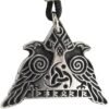 Soloman Pentant~Pewter Odin's Ravens with Valknut Pendant - Huginn and Muninn Crow Necklace