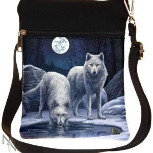 Artist Collections~ B2979H7 Warriors Of Winter Lisa Parker Shoulder Bag 23cm Black, PU and Canvas, One Size