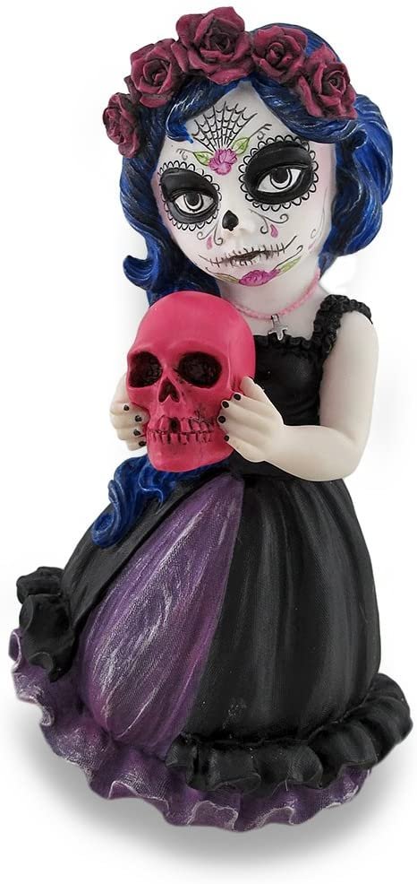 Magicun  Collection~Cosplay Kids Mini Day of Dead Girl Holding Skull Statue
