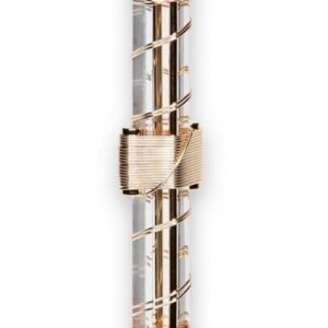 Crystal Wand - Meditation Healing Tool - Solar Vajra with Magnets & Gold-Fill Wire - 10" - Octahedron