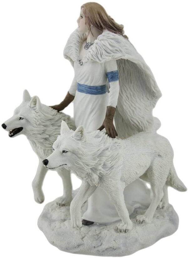 Magic  Collection~Winter Guardians by Anne Stokes Snow Wolves and Mistress Statue