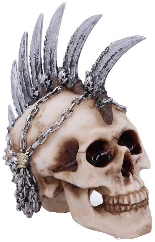 Steampunk Collection~U4945R0 Chain Blade Mohican Mohawk Knife Skull Ornament