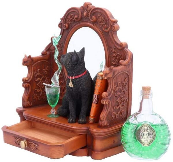 Artist Collections~ B4955R0 Lisa Parker Absinthe Cat and Green Fairy Figurine, 21.5cm