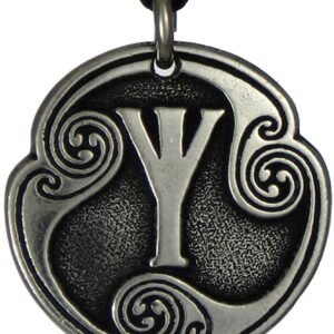 Soloman Pentant~Pewter Eolh Algiz Rune of Protection Pendant Necklace