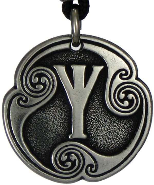 Soloman Pentant~Pewter Eolh Algiz Rune of Protection Pendant Necklace