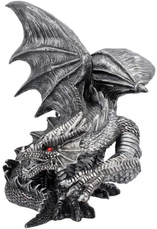 Fantasy Collection~ Obsidian Figurine 25cm Silver, Resin, One Size