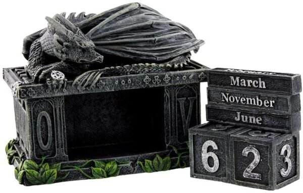 Magicun N.Giftware~Fortune's Keeper Calendar 10.8cm Grey, Resin