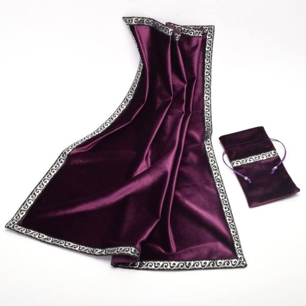 Altar Tarot Table Cloth Divination Wicca Velvet Cloth with Tarot Pouch Purple