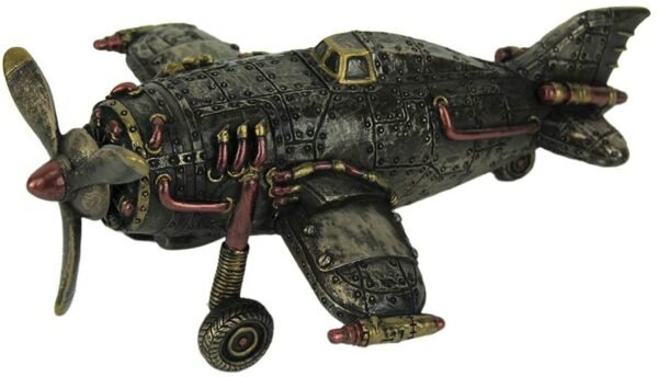 Magic  Collection~Steampunk Style Bronze Finish Single Propeller Airplane Statue