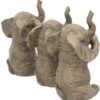 Magicun N.Giftware~Three Wise Elephants Figurine 16 cm Grey