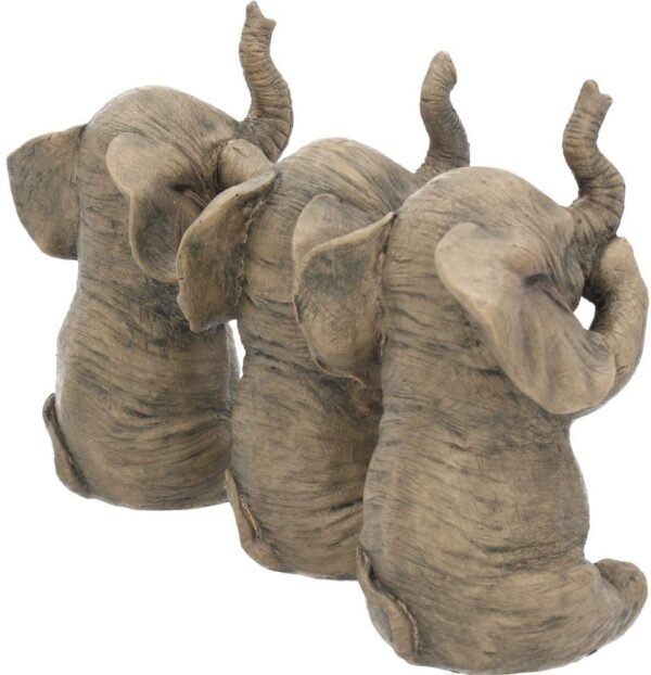 Magicun N.Giftware~Three Wise Elephants Figurine 16 cm Grey